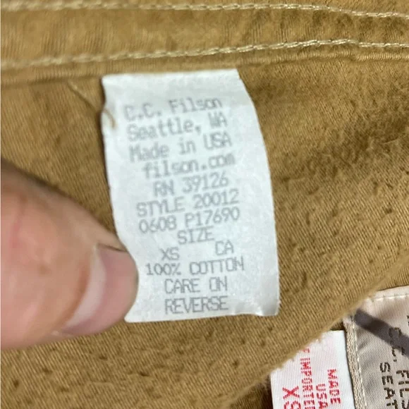 FILSON Tan Moleskin‎ Shooting CoatSize XS